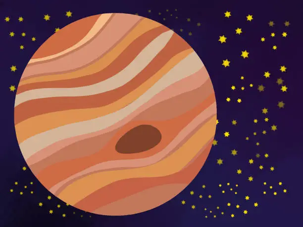 Vector illustration of Planet of the solar system with stars in the background