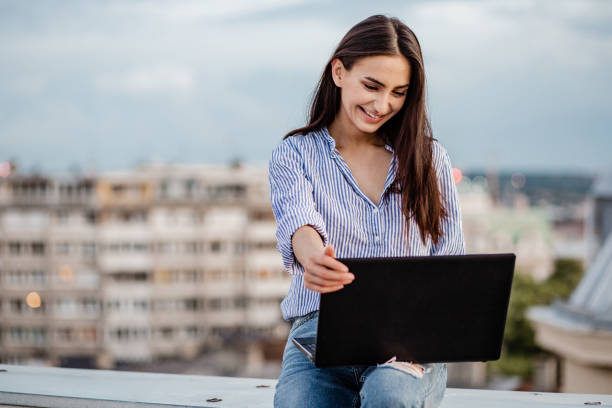 istock Remote location for young female freelancer 1301978606