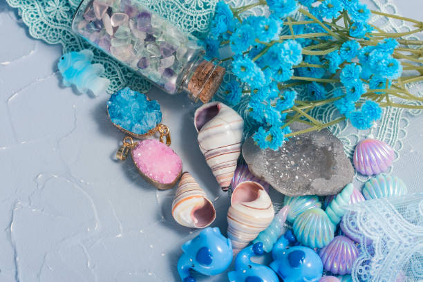 istock Various figurines, shells, crystals and other cute items for Hobbies and joy 1301980528