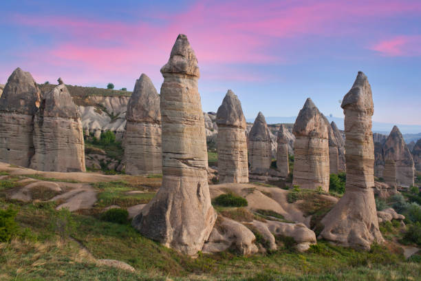 istock Unique geological formations in Love valley, Cappadocia, Anatolia, Turkey 1301982095