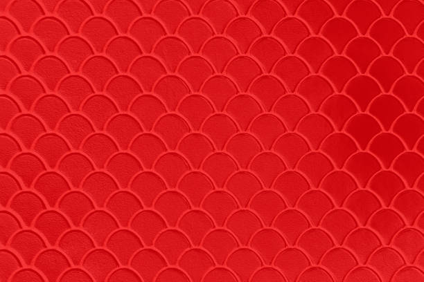 Background Red Mermaid Pattern Texture Abstract Fish Dragon Reptile Dinosaur Scale Snake Skin Chinese Japanese Pattern Pearl Shiny Toned Macro Photography Copy Space Design template for presentation, flyer, card, poster, brochure, banner