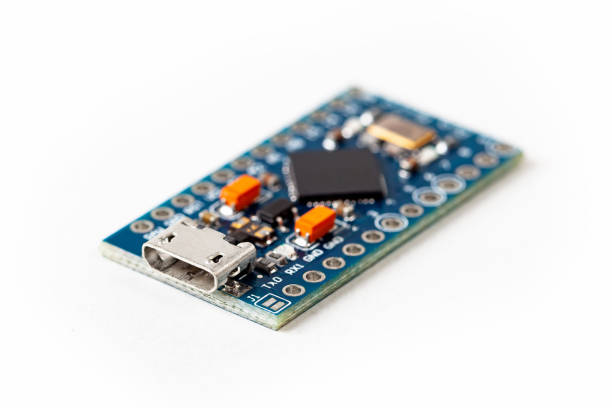 Simple small tiny microcontroller blue board macro extreme closeup, micro usb connection input hid human interface device programming electronics isolated on white, micro controller security concept Simple small tiny microcontroller blue board macro extreme closeup, micro usb connection input hid human interface device programming electronics isolated on white, micro controller security concept usb port photos stock pictures, royalty-free photos & images