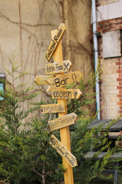 istock Wooden Finger sign in town centre. 1301990691