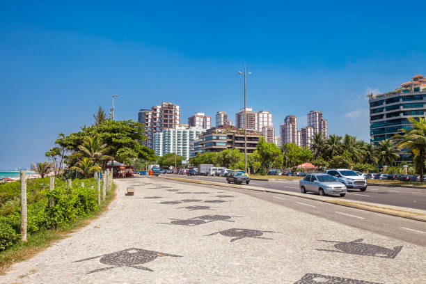 Barra da Tijuca in Rio de Janeiro Large and elegant district located at the western area of Rio de Janeiro barra beach stock pictures, royalty-free photos & images
