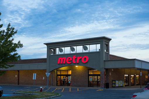Ottawa, Canada - July 15, 2020\nMetro superstore in the evening