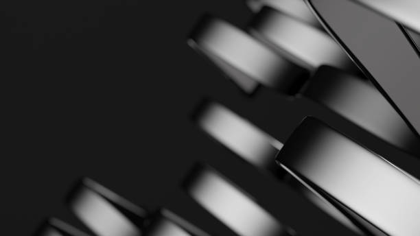 Abstract 3d. Black ribbon with copy space on black background