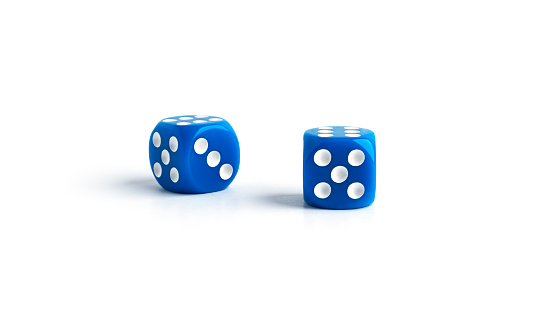 Playing dice isolated on white background. High quality photo