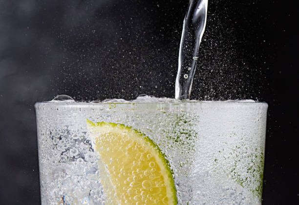 Gin and tonic with ice and lime Gin and tonic with ice and lime carbonated water photos stock pictures, royalty-free photos & images