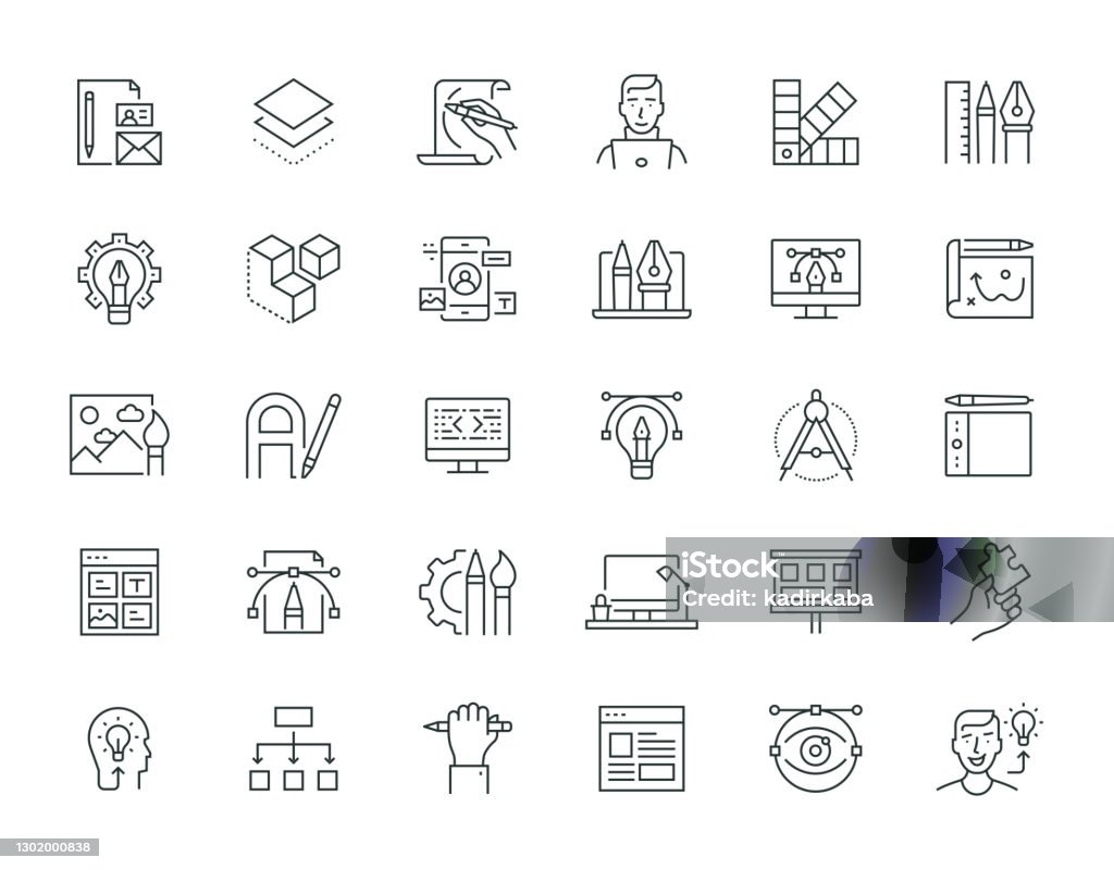 Creative Process Symbol Creative Process Thin Line Series Stock Illustration - Download Image ...
