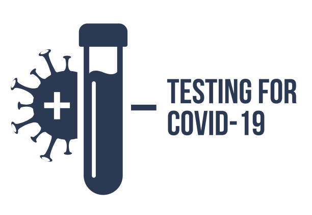 covid pcr test vektör simgesi. corona virüs covid19 tüp test tıbbi laboratuvar - tıbbi test stock illustrations