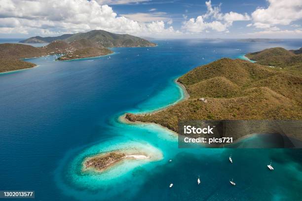 Aerial View Of Waterlemon Cay Stock Photo - Download Image Now - Tortola, Water, Island