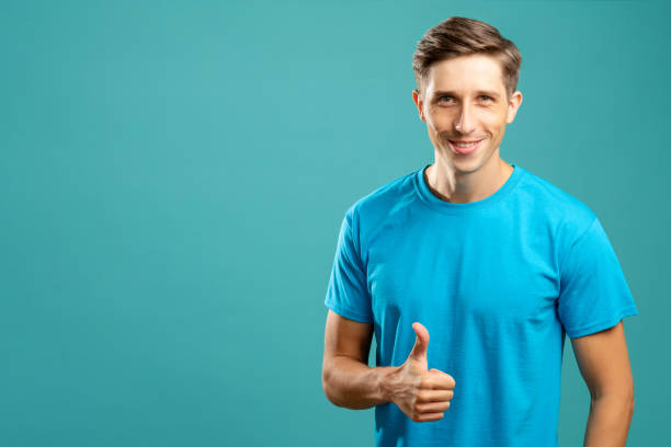 istock happy male portrait like gesture help support 1302017427