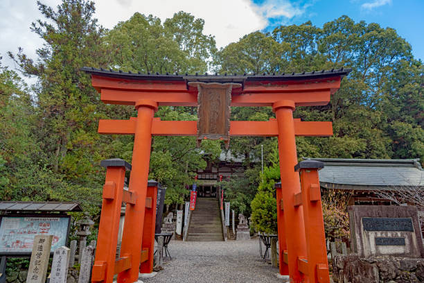 Aekuni Shrine Iga, Mie, Japan - November 12 2019 : Scenery of the Aekuni Shrine. It is part of Ichinomiya in Iga Province and is a 2nd-rank national shrine in of the Association of Shinto Shrines. mie prefecture photos stock pictures, royalty-free photos & images