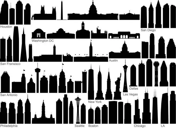 Vector illustration of American Monuments