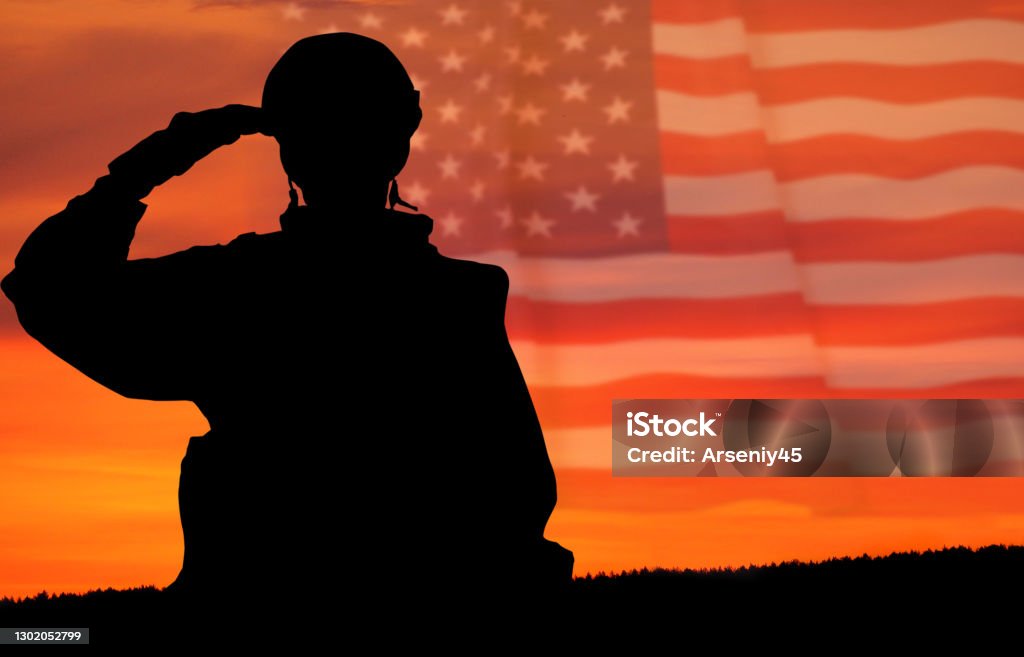 Greeting card for Veterans Day , Memorial Day, Independence Day .USA celebration. Concept - patriotism, protection, remember ,honor US Veteran's Day Stock Photo