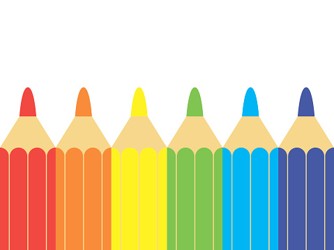 Set Of Colored Pencils Laid Out In A Row Closeup Stock Illustration -  Download Image Now - Art, Artist's Palette, Back to School - iStock