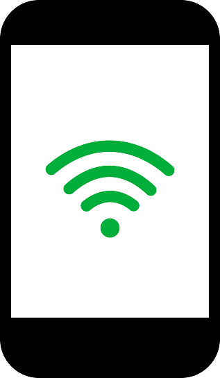 Wifi icon on the smartphone. Vector. Flat and modern style.