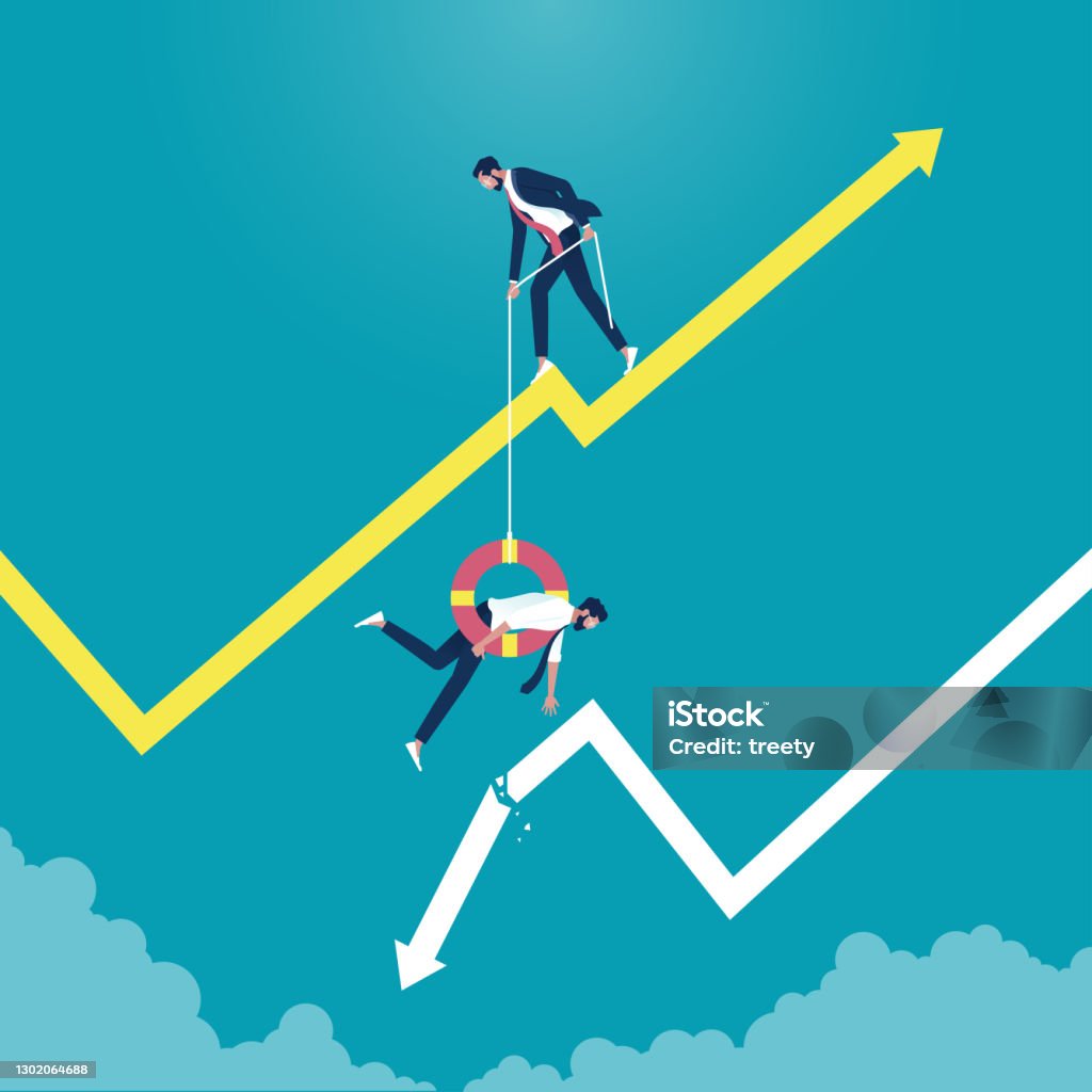 Decreasgin Risk Graph Business Risk Management Concept Finance Decrease And Crisis Graph ...