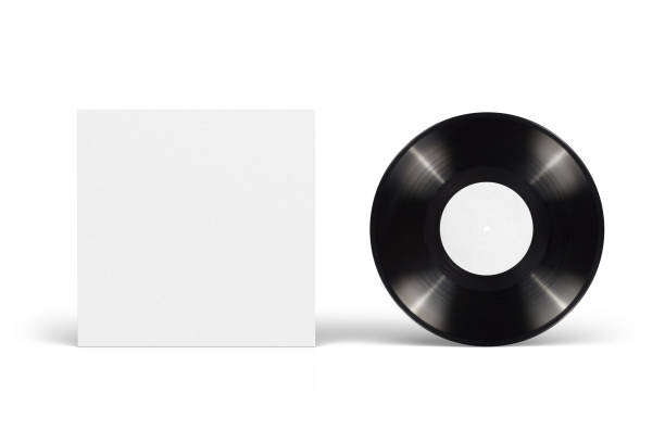 istock Vinyl EP record with blank cardboard cover isolated. Mock up template 1302065651