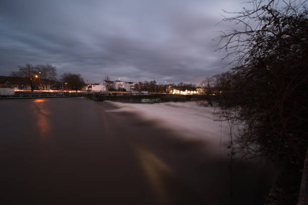 istock River in the evening with high tide 1302075303