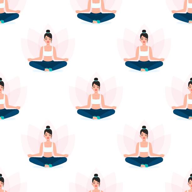 ilustracja jogi - yoga lotus zen like buddhism stock illustrations