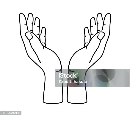 istock two hands opening, want to lift something. vector illustration 1302080415
