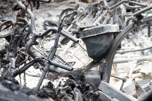 istock Fire caused by electric motorcycle charging 1302080487