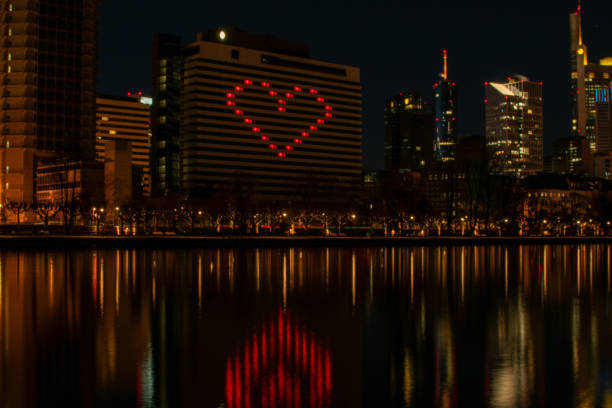 City light heart covid-19 hotel solidarity reflected river