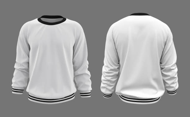 istock Blank white sweatshirt mock up in front, and back views. 1302083669