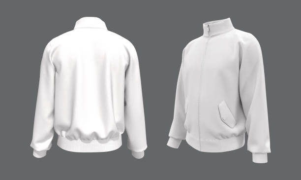 istock Blank tracksuit top mockup in front and side views 1302083705