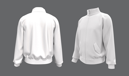 Blank Tracksuit Top Mockup In Front And Side Views Stock Photo ...