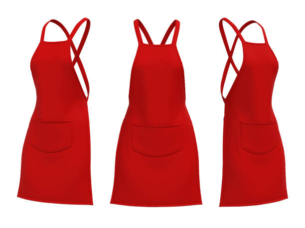 istock Blank red apron mock ups, design presentation for print 1302083711