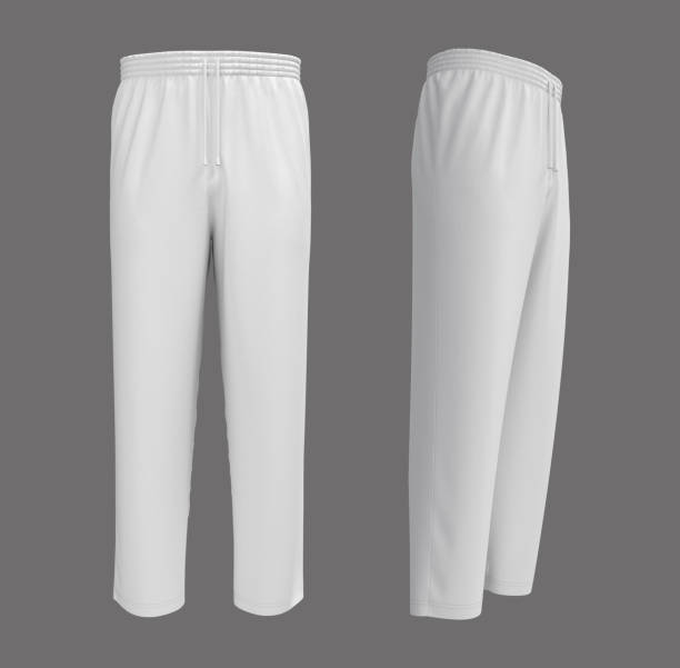 istock Blank pants mockup, front and side views. Sweatpants 1302083747