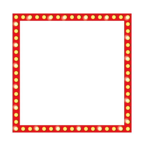 Retro frame with light bulb. Vintage empty frame template on white background. Retro frame with light bulb. Vintage empty frame template on white background. Vector illustration. theatre mirror stock illustrations