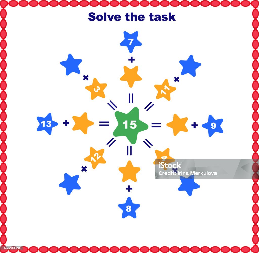 Add Math To Solve Solve The Math Lesson Adding And Subtracting Vector Stock Illustration ...