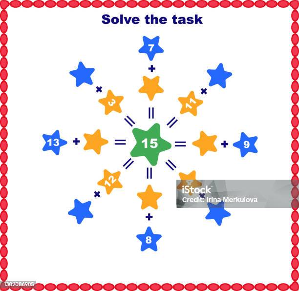 Math Solver Vector Image Solve The Math Lesson Adding And Subtracting Vector Stock Illustration ...
