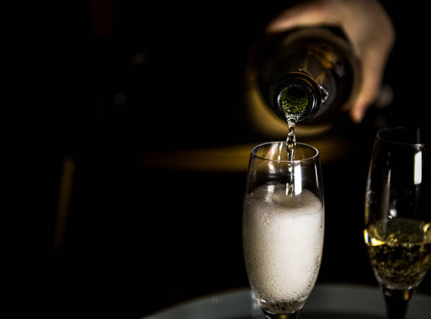 A glass of champagne