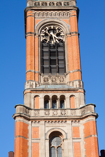 Bell and clock tower of Johanniskirche in Duesseldorf