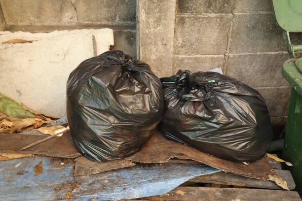 istock Black plastic bag For placing used waste 1302092542