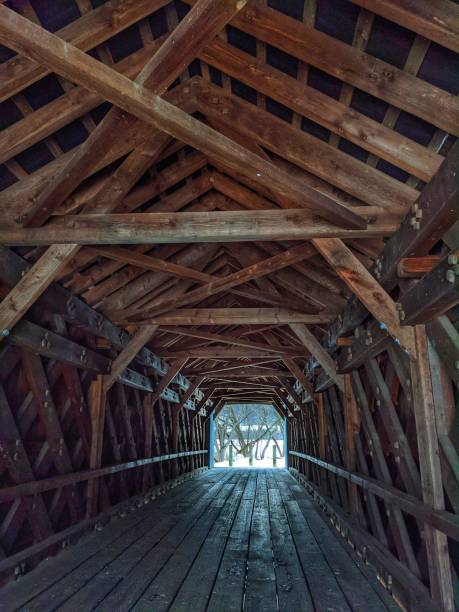 istock Wooden bridge in Berkshires, Massachusetts 1302094748