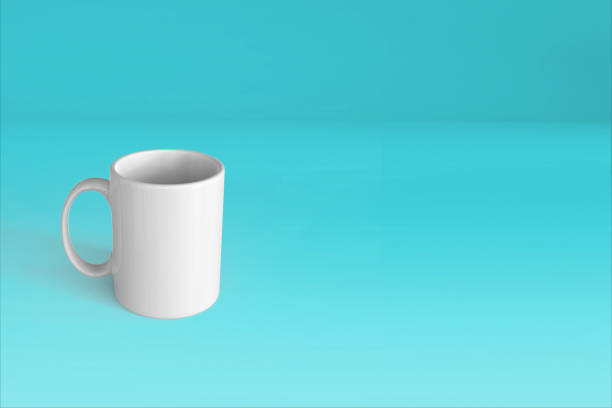 istock Blank mug mockup isolated on colored 3D rendering. added copy space for text. suitable for your design project. 1302095874