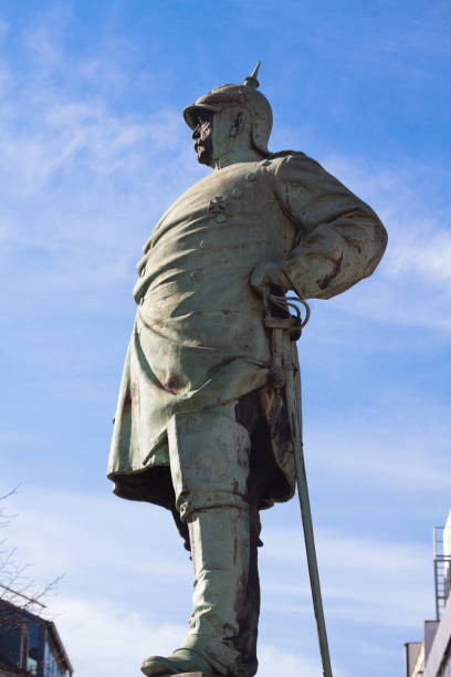 Statue of English Civil War leader and Lord Protector Oliver Cromwell dating from 1901 in St Ives, Cambridgeshire, England, UK where he was a farmer. Oliver Cromwell (25 April 1599 to 3 September 1658) was an English military and political leader best known in England for his involvement in making England into a republican Commonwealth and for his later role as Lord Protector of England, Scotland and Ireland. The statue was erected in 1901 and was designed by F. W. Pomeroy one of the leading sculptors of the late 19th century.