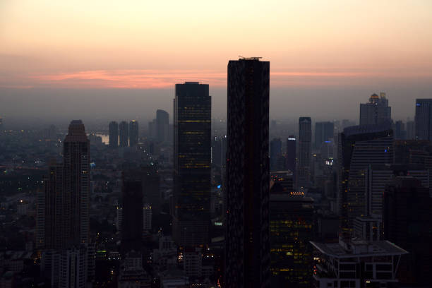 istock Bangkok cityscape at dusk, Thailand 1302096185
