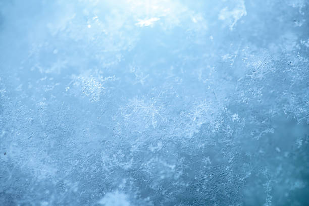 istock Macro background of fresh snowflake texture 1302097079
