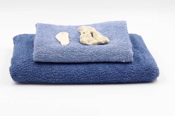 istock composition of blue towel with candles and plant 1302098667