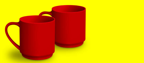 istock Blank mug mockup isolated on colored 3D rendering. added copy space for text. suitable for your design project. 1302102010
