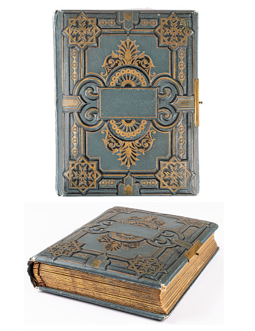old book with ornate hard cover