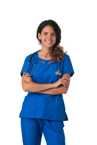 istock Nurse in uniform isolated on white 1302105926