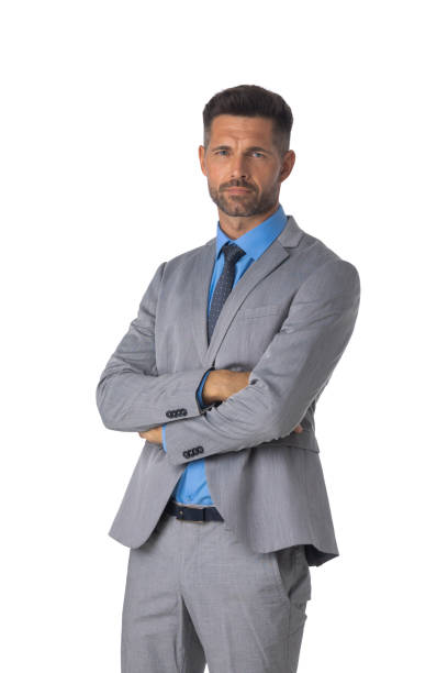 istock Mature business man portrait on white 1302105945