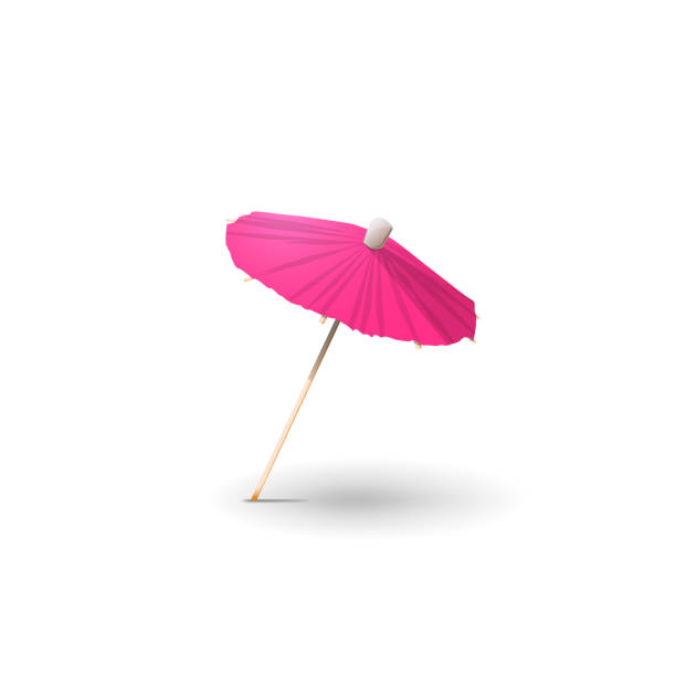 parasol koktajlowy odizolowany na białym tle dla twojej kreatywności - drink umbrella umbrella pink paper stock illustrations